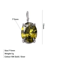 Pendentif pierre de naissance ovale vert-jaune en argent de 7x5mm pour bijoux DIY - Août Vert Clair - Argent