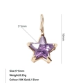 5x5mm star shaped purple zircon pendant in 18k gold finish stainless steel jewelry - June Purple - Gold
