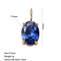 Pendentif pierre de naissance bleue ovale avec serti doré 18 carats 7x5mm pour bijoux DIY - Septembre Bleu Royal - Or