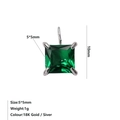 5x5mm groene vierkante zirkonia hanger in 18k goud finish voor DIY sieraden maken - Mei Groen Stijl / Staalkleur