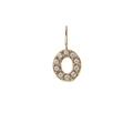 Pave-set diamond letter O pendant with cutout frame and 18K gold plating - Letter O / Gold