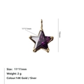 Pendentif étoile en zircon violet avec cadre plaqué or 14K, breloque bijoux 11x11mm - Pourpre-or