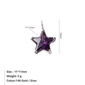 Pendentif étoile en zircon violet finition argentée avec dimensions de 11 mm - Couleur Acier Violet