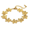 Elegant 18K gold plated daisy chain bracelet with adjustable extender and lobster clasp - Daisy Bracelet-Gold
