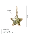 Minimalist 5mm star-shaped pendant with olive green zircon in 18k gold finish - August Light Green - Gold