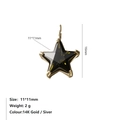 Pendentif étoile doré 14K avec pierre noire facettée, dimension 11x11mm - Vert Olive - Or