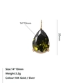 Facettierter olivgrüner Tropfenanhänger 14x10mm mit eleganter 18K Goldbeschichtung - Olivgrün - Gold