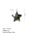 Pendentif pentagramme en argent avec breloque en pierre de zircon vert olive - Vert Olive - Anneau Couleur Acier