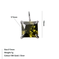 Olijfgroene vierkante 5x5mm zirkonia hanger in zilver voor DIY sieraden maken - Augustus Lichtgroen Stijl / Staalkleur