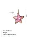 Pendentif étoile en plaqué or 14K exquis avec pierre de zircone rose éclatante - Rose-Or