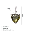 Colgante delicado en forma de corazón con circón verde en acero inoxidable plata - Agosto Verde Claro - Plata