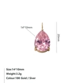 Rosafarbener Tropfen-Edelstein-Anhänger in 14x10mm mit eleganter Goldkrallenfassung - Rosa-Gold