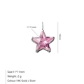 Pendentif étoile en cristal rose avec finition or 14K ou argent pour bijoux fins - Rose-Acier