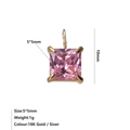 Roze vierkante 5x5mm zirkoon hanger in 18K goud voor DIY sieraden maken - Oktober Roze Stijl / Goud