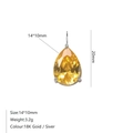 Französischer Luxus 14x10mm gelber Tropfenanhänger mit 18K Gold- und Silberbeschichtung - Hellgelb – Stahlfarben