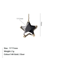Pendentif étoile doré avec zircon noir et dimensions précises de 11x11mm - Noir-Or