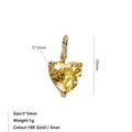 Colgante delicado de circón amarillo en forma de corazón, acabado oro 18K - Noviembre Amarillo Claro - Dorado