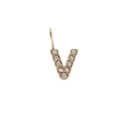 Mini 14K gold plated V letter pendant featuring micro-pave sparkling cubic zirconia - Letter V / Gold