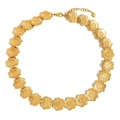 Collier à maillons tournesol en acier inoxydable plaqué or 18K avec pendentif cœur - Acier inoxydable / Collier Enveloppant Fleur - Or
