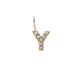 Sparkling gold-plated letter Y pendant with crystal inlay and hollow frame - Letter Y / Gold