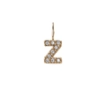 Mini 14K gold plated letter Z pendant with micro-paved sparkling crystals for DIY necklaces - Letter Z / Gold