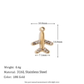 18K goud vergulde 316L roestvrijstalen vliegtuig hanger met fonkelende kristallen - Strass Vleugel Vliegtuig Hanger-Goud-Wit