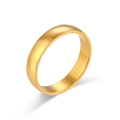 Klassischer 18K vergoldeter Edelstahlring mit gewölbtem Design und Hochglanzpolitur - 4mm / US 5 / Gold