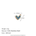 Mini hart hanger van 18K verguld 316L roestvrij staal met blauwe ingelegde zirkoon - Mini Hart Blauwe Strass Hanger-Goud