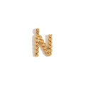 18K gold plated letter N twisted rope pendant with high-shine polished finish - Gold-N