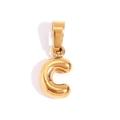 Μίνιμαλ μενταγιόν γράμμα C bubble με επιχρύσωση 18K και γυαλιστερό φινίρισμα - C(C9008) / Χρυσό
