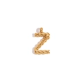 Mini twist letter Z pendant in 18K gold plated stainless steel for women necklaces - Gold-Z