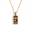 18K vergoldete Tarot-Halskette mit Temperance-Anhänger und blauen Kristallen - Gold-Die Mäßigkeit