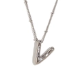Minimalistische roestvrijstalen ketting met een zilverkleurige ballonletter V hanger - Zilver V