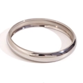 Minimalist high-polished silver stainless steel bangle with a mirror finish - 10mm Wide Smooth Cuff Bracelet 60mm Inner Diameter - Steel Color