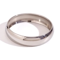Minimalist polished stainless steel ring band with a bright silver mirror finish - 15mm Wide Smooth Cuff Bracelet 60mm Inner Diameter - Steel Color