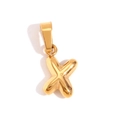 Μίνιμαλ 18K επιχρυσωμένο ανοξείδωτο ατσάλι 3D γράμμα X μενταγιόν με γυαλιστερό φινίρισμα - X(C9008) / Χρυσό