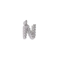 Silver-toned letter N pendant featuring a twisted rope texture and polished metal finish - Steel-N