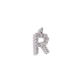 Silver twisted rope texture letter R pendant charm in stainless steel for jewelry making - Steel-R