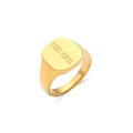 Anillo de sello minimalista chapado en oro de 18K con grabado THE END. para mujer - US 6 / Dorado-The end
