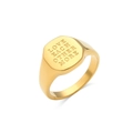 Anillo de sello en acero de titanio chapado en oro 18K grabado con LOVE - US 6 / Dorado-LOVE EACH OTHER MORE