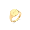 Anillo de sello de oro de 18 quilates pulido con la inscripción loved para mujer - Dorado-Loved