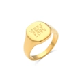 Anillo de sello en acero inoxidable chapado en oro 18K con grabado More Self Love para mujer - Dorado-MORE SELF LOVE