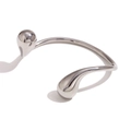 Minimalistischer polierter Silber-Armreif mit modernen Doppel-Wassertropfen-Enden für Damen - Doppel-Wassertropfen-Armreif / Silber