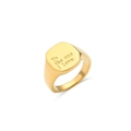 Anillo de sello dorado de acero inoxidable con grabado To the one I love en cara cuadrada - Dorado-To the one i love
