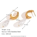 Ohrringe aus 316L Edelstahl mit 18K Goldbeschichtung und Barockperlen-Anhängern - Gold Vintage Gefleckte Künstliche Perle Ohrhänger