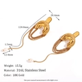 Lange vergoldete Edelstahl-Ohrringe mit Kettenfransen und weißer Perle für Damen - Gold Metallkette Fransen Künstliche Perle Ohrringe