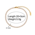 Bracelet de cheville en or 18 carats avec perles d'eau douce et zircons cubiques - 20+5cm / Or