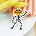 Ciondolo zucca di Halloween in acrilico per gioielli fai-da-te e portachiavi - Uomo Scheletro Zucca (5)