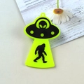 Neon yellow acrylic UFO and Bigfoot charm pendant for DIY jewelry making and keychains - Yellow