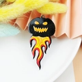 Ciondolo smaltato zucca di Halloween Jack O' Lantern con fiamme per gioielli fai da te - Zucca Nera Fiamma (8)